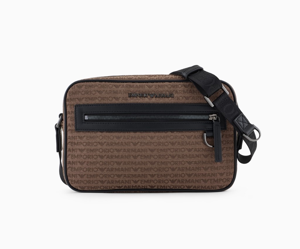 Jacquard Shoulder Bag With All-Over Lettering